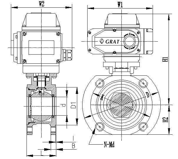 AC220V DN15-250 ক্ষুদ্র প্রবাহ ফ্ল্যাঞ্জ সংযোগ বৈদ্যুতিক নিয়ন্ত্রণ ভালভ 1