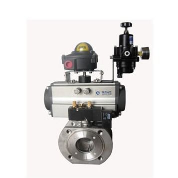 Dn15 - Dn600 বায়ুসংক্রান্ত বল ভালভ স্টেইনলেস স্টীল V খাঁজ বল নিয়ন্ত্রণ ভালভ