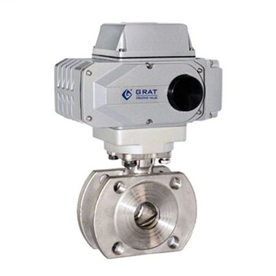 স্টেইনলেস স্টীল AC220V বৈদ্যুতিক আনুপাতিক নিয়ন্ত্রণ ভালভ PTFE সিল ফ্ল্যাঞ্জ সংযোগ