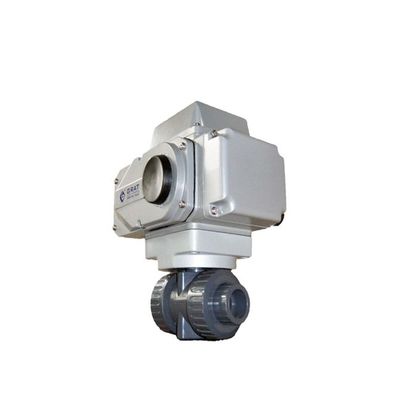50mm 12V 3 ইঞ্চি প্লাস্টিকের ইউপিভিসি বৈদ্যুতিক বল ভালভ মোটর চালিত actuator বল ভালভ
