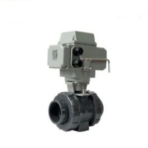Dn32 UPVC ইলেকট্রিক বল ভালভ IP67 AC220V DC24V বৈদ্যুতিক actuator পিভিসি বল ভালভ